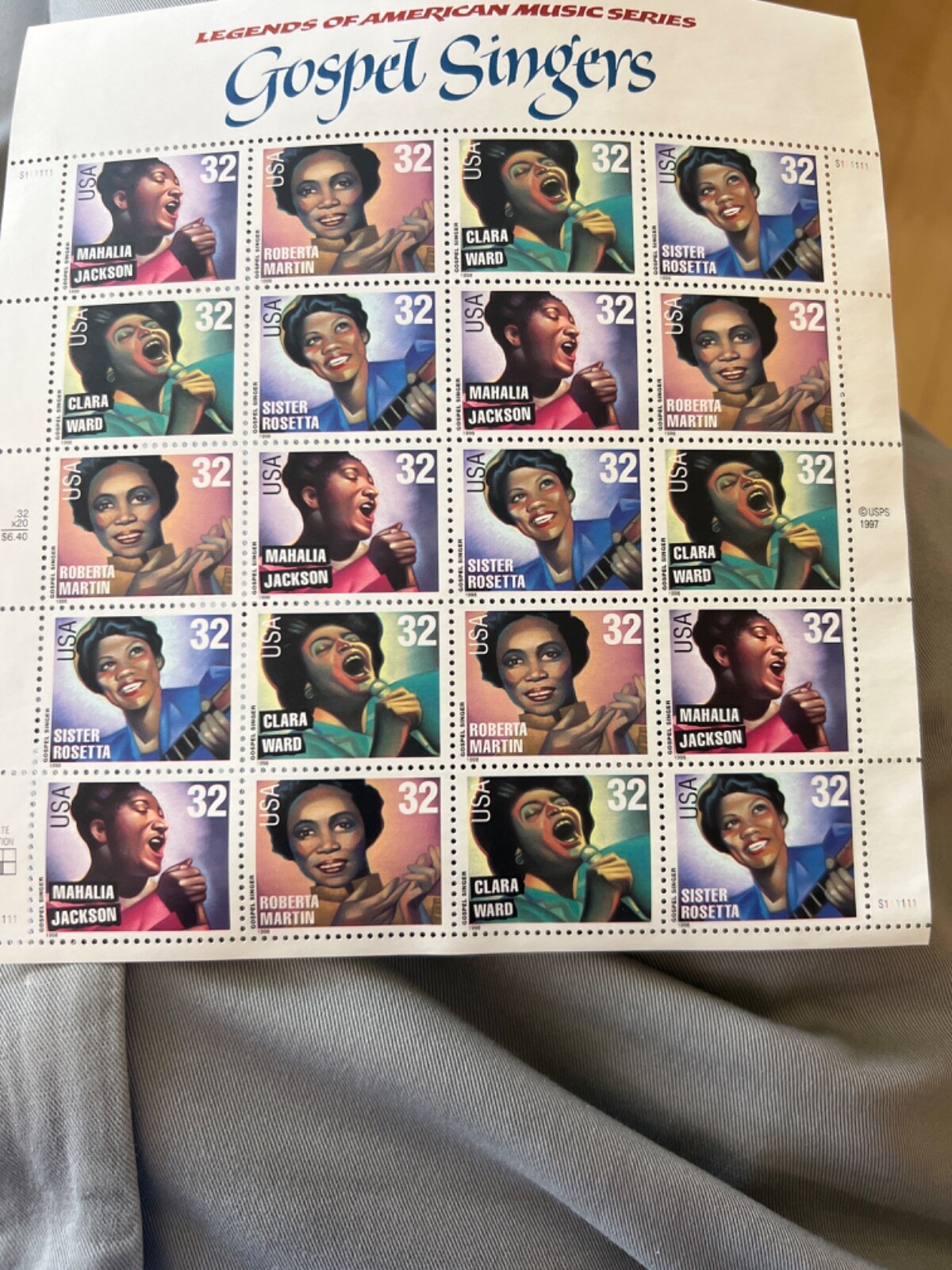 See Photos. US SC# 3216 – 3219 PANE GOSPEL SINGERS WITH MOUNT MNH