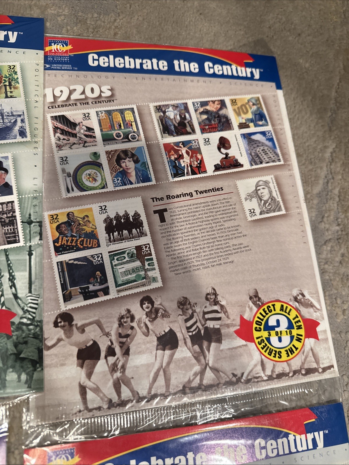 CELEBRATE THE CENTURY 1900 To 1950s . Total 6 Sheet USPS Stamps All Sealed