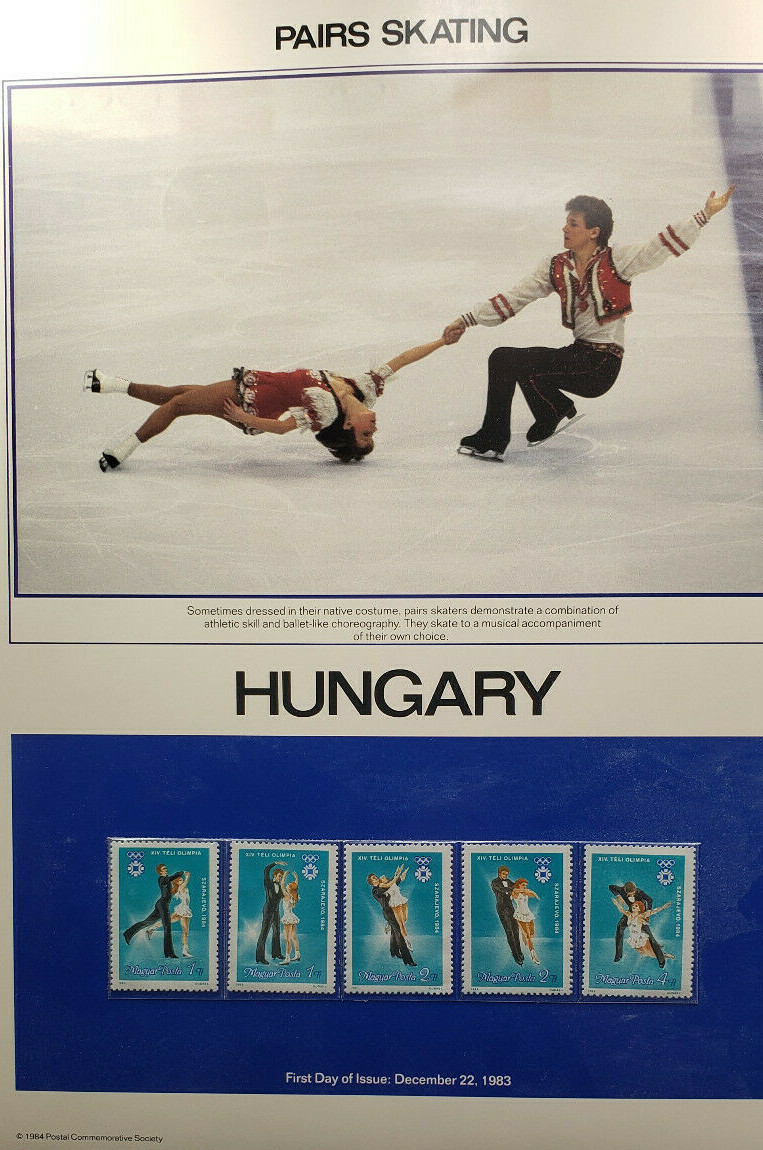 Hungary 1984 Olympic Games Philatelic Panel 5 Stamps *Pairs Skating* MNH