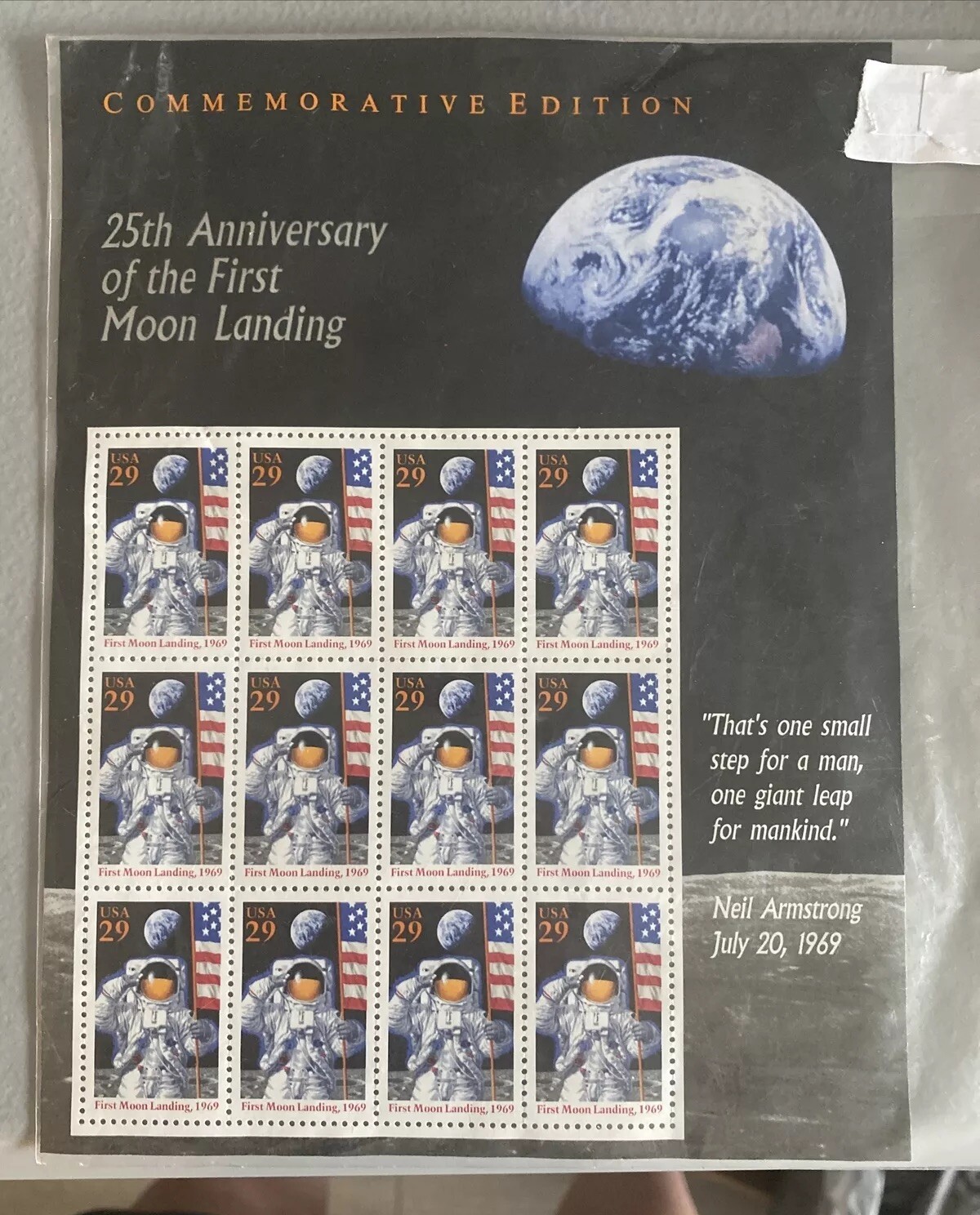 25th Anniversary Of The First Moon Landing 29 Cent Stamps Commemorative Edition