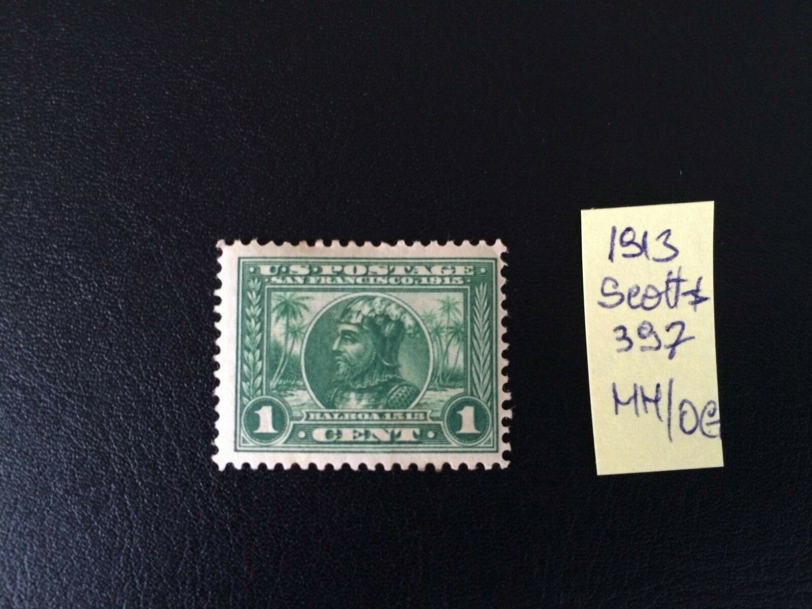 US stamps 1913 Panama-Pacific Exibition 1c green perf. 12 Scott # 397 MH OG