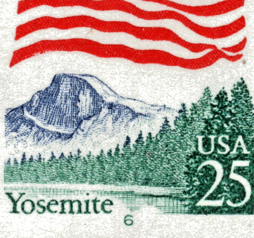 US Stamps – 25¢ Flag/Yosemite Park – Plate #6 Coil Strip of 5 MNH stamps SC#2280