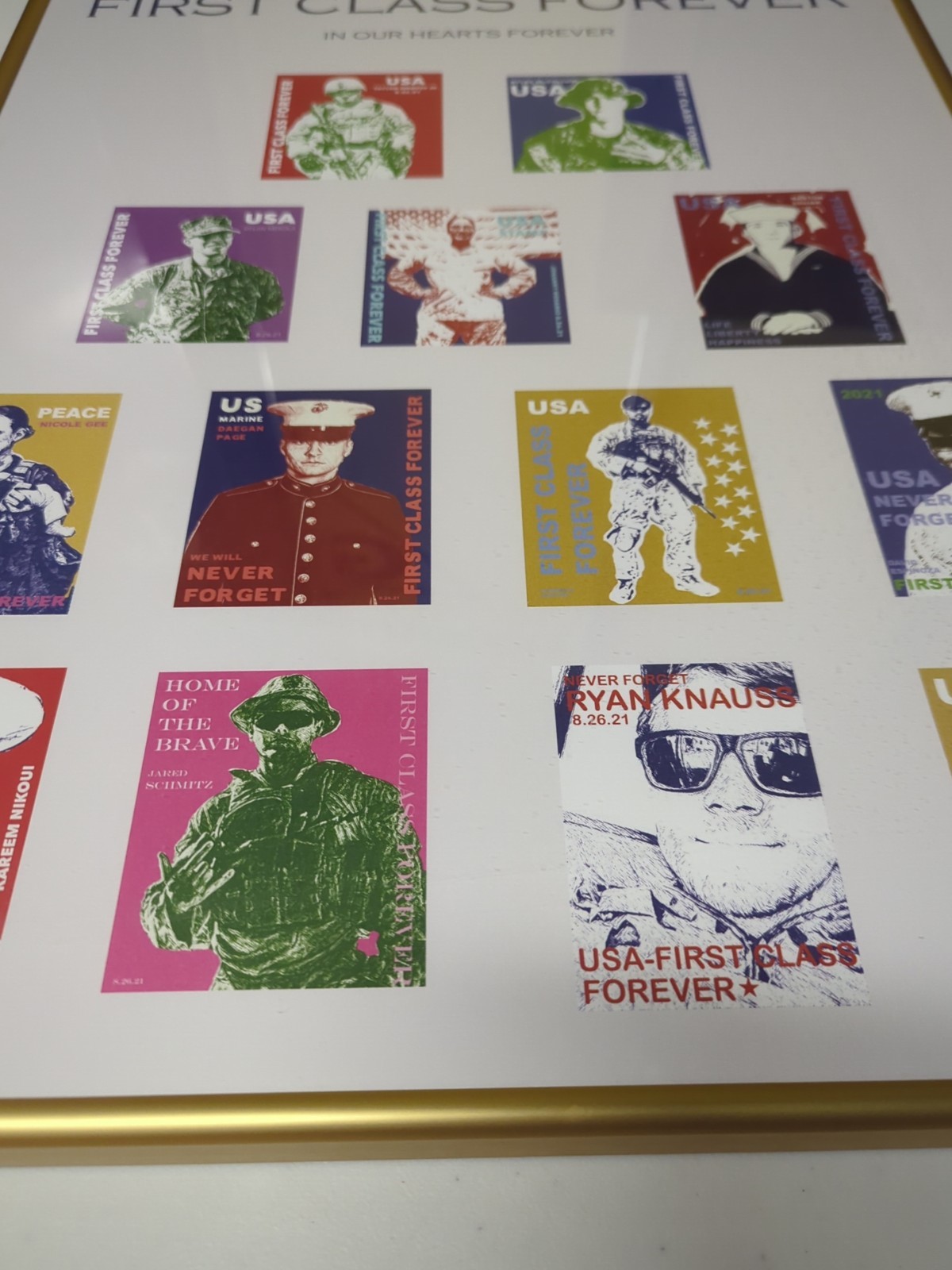 16×20″ First Class Forever In Our Hearts Framed USPS Composite Poster