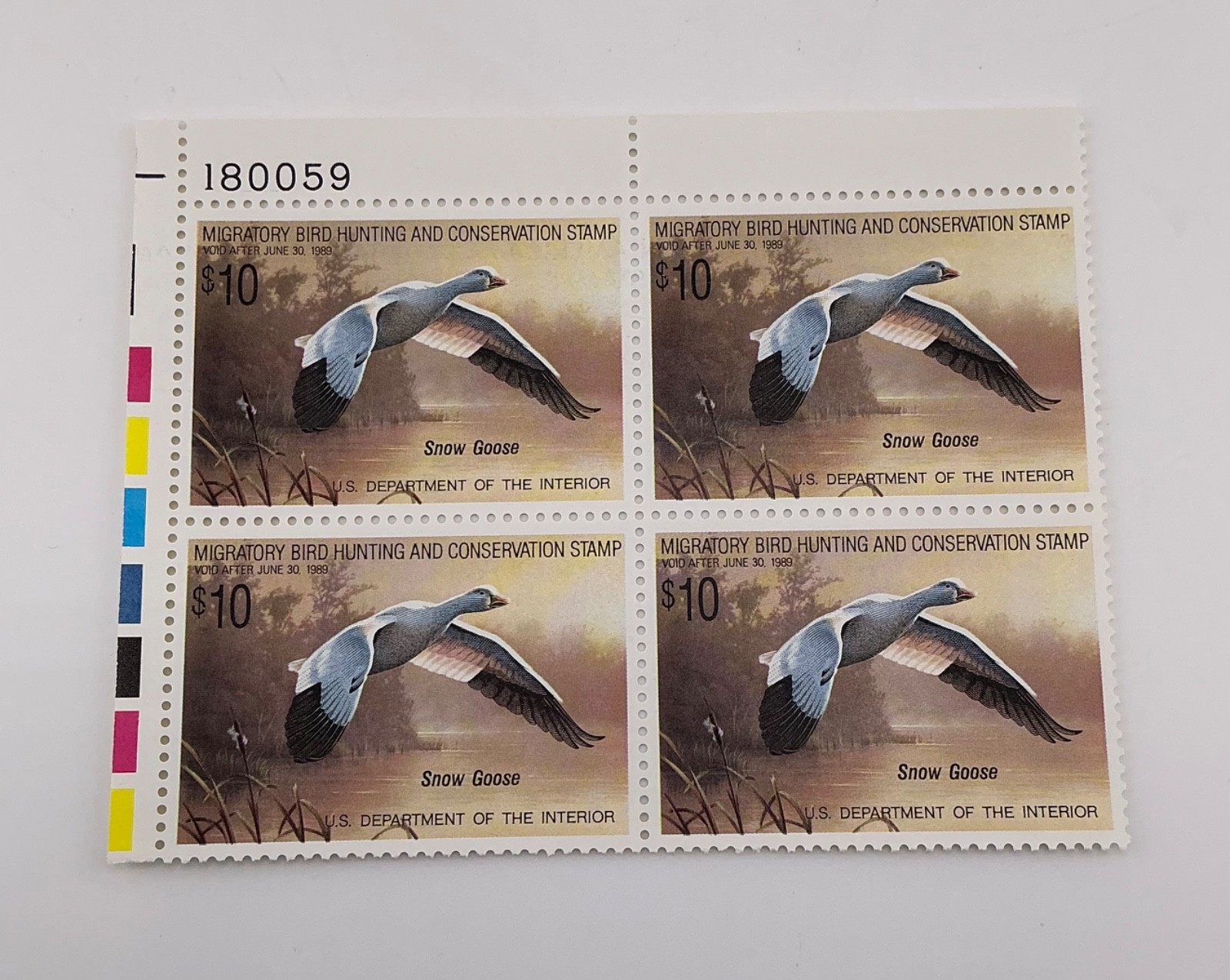 1988 US Federal Scott #RW55 Snow Goose Block of 4 MNH
