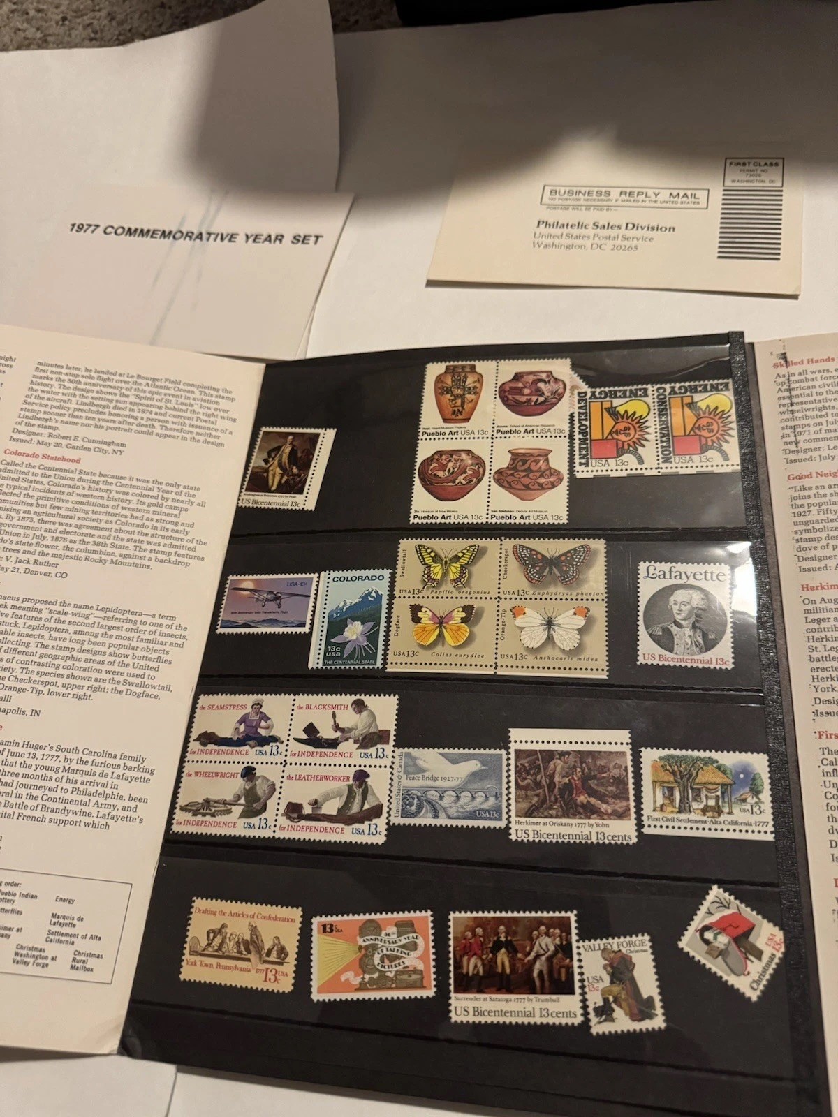1974-1978 Uncirculated Mint Sets. All Original Folders. Complete. Stamp Sets