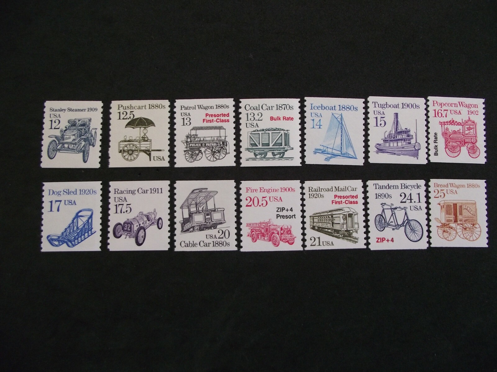 United States 1985 Transport without “c” after face value. MNH set.