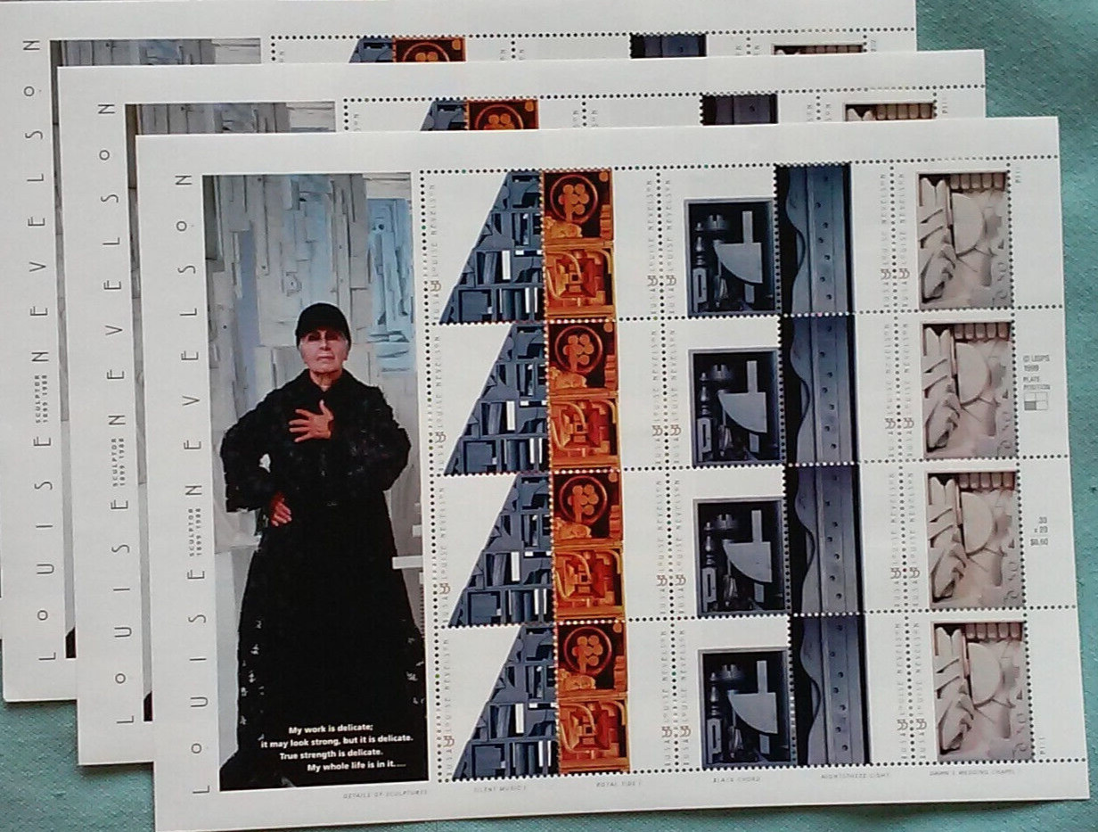 Three Sheets x 20 = 60 of Sculptor LOUISE NEVELSON 33¢ US Stamps USA # 3379-3383