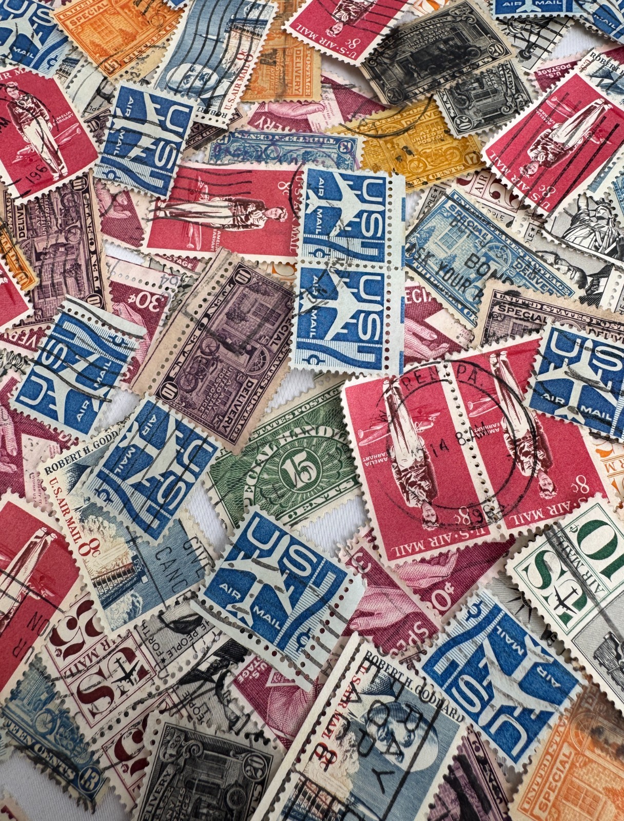 Vintage US Airmail Special Delivery and Transportation Used Stamp Lot Amelia
