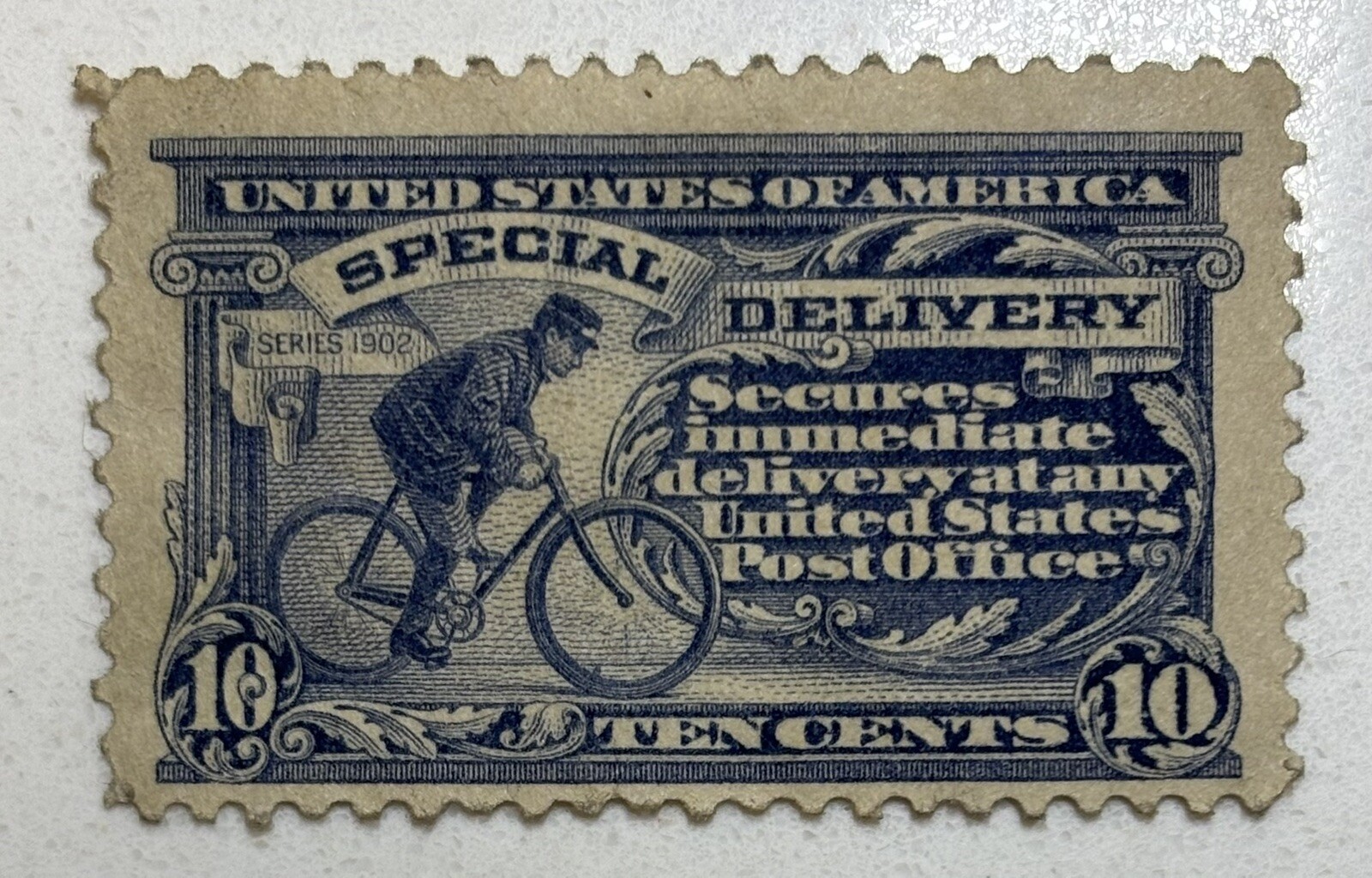 US STAMP: Scott #E6 – 1902 10 Cent SPECIAL DELIVERY – Ultra Marine – MH