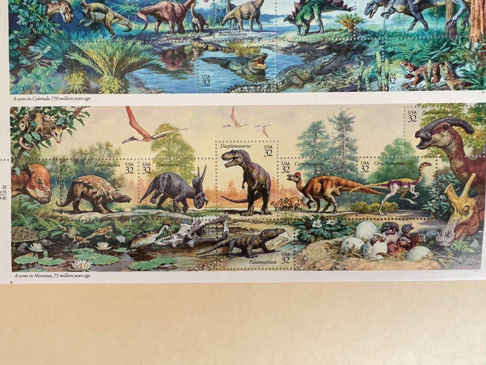 4 Sheets x 15 = 75 THE WORLD OF DINOSAURS 32¢ US Postage Stamps Sc # 3136 MNH