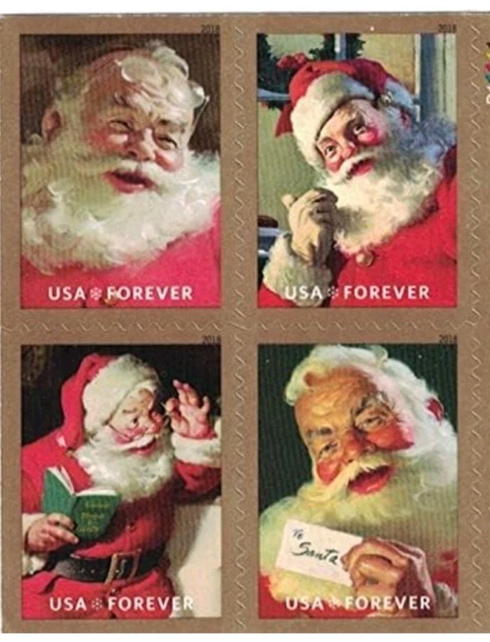40 FOREVER STAMPS USPS SANTA CHRISTMAS CARDS