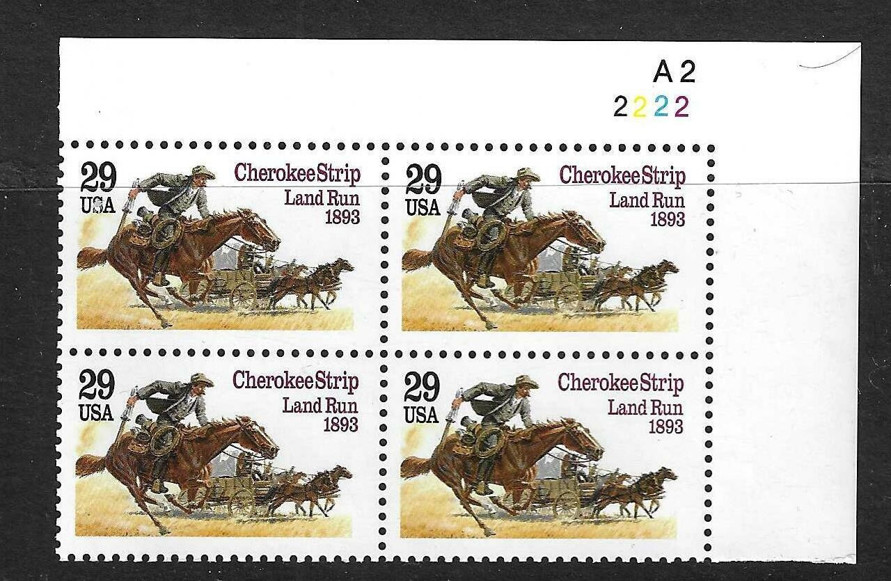 USA SC # 2754 Cherokee Strip Land Run 1893 – Plate Number BLK4 .MNH