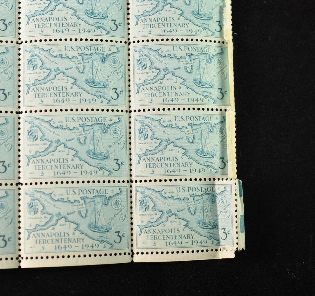 SCOTT 984 45 ANNAPOLIS TERCENTENARY STAMPS 3 CENT FACE MNH