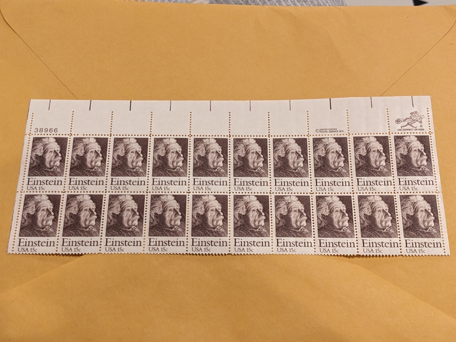 20 USPS Stamps 15 Cent – Albert Einstein Issue – Scott 1774 MNH