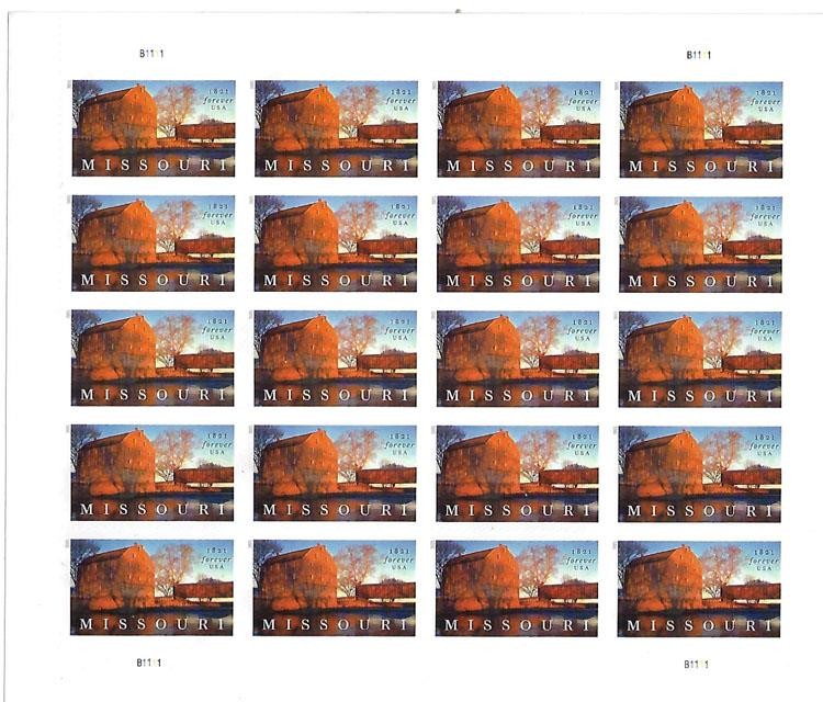 US SCOTT 5626 MISSOURI STATEHOOD SHEET OF 20 STAMPS FOREVER MNH
