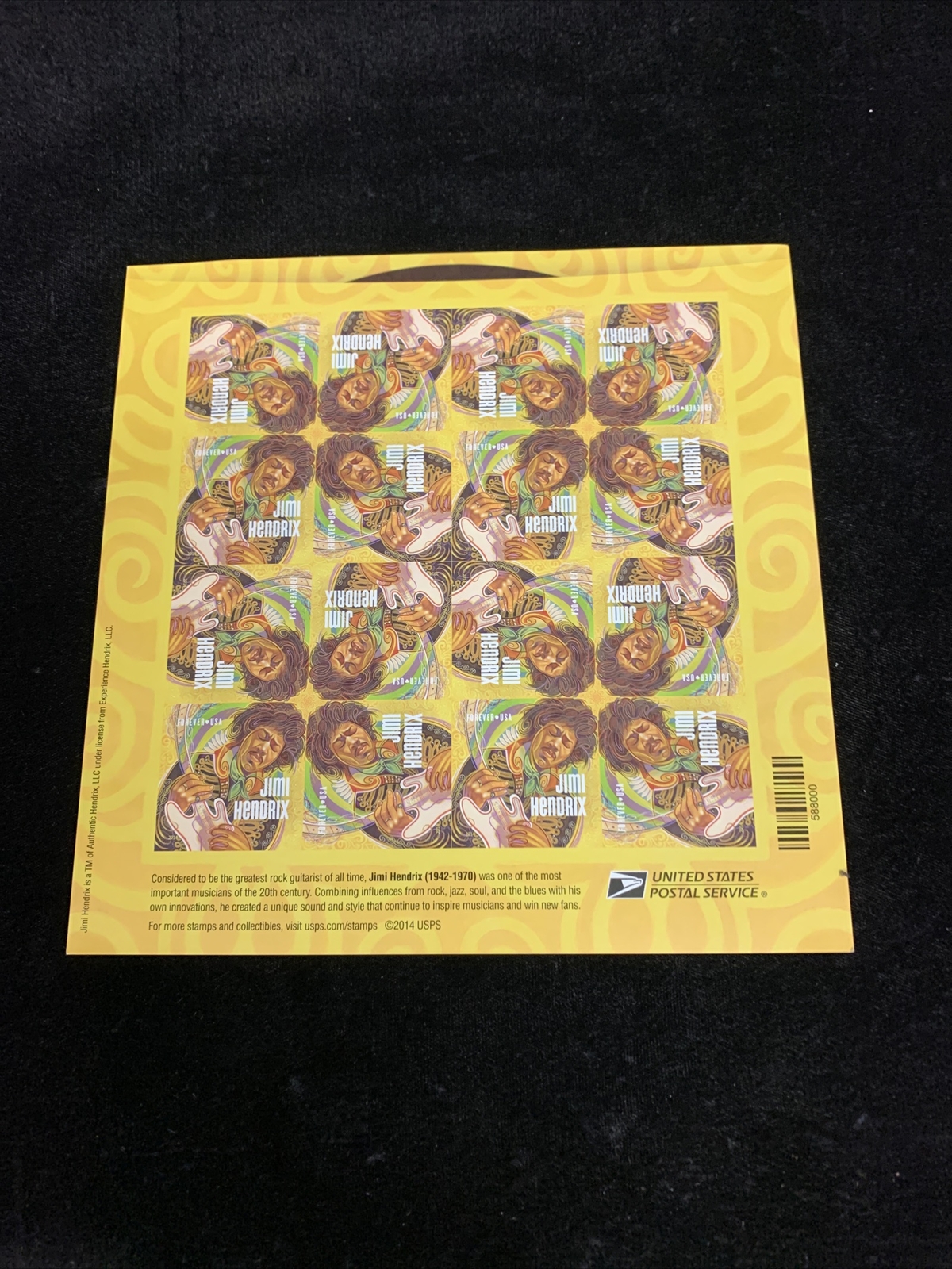 USA #4880 Forever Jimi Hendrix Music Icons – Sheet of 16 Mint Great condition
