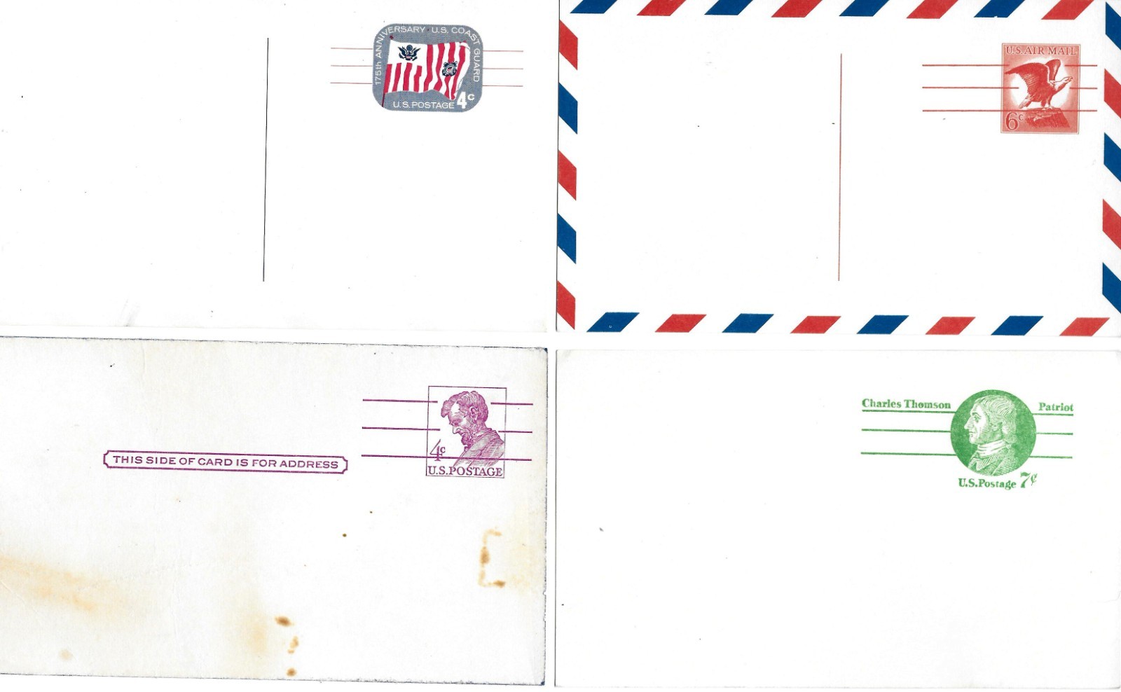 SET OF 7 NEW-UNUSED VINTAGE USPS POSTCARDS ~ 1962, 1963, 1965 & 1975
