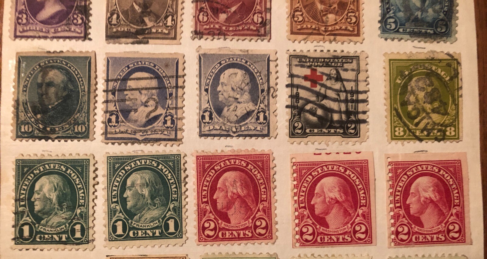 SHEET OF 1 & 2 CENT PRESIDENT STAMPS WASHINGTON