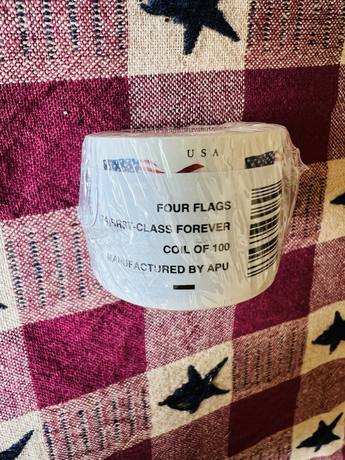 USA First Class Forever Stamps Roll Coil of 100 USPS Stamps – Sealed Four Flags