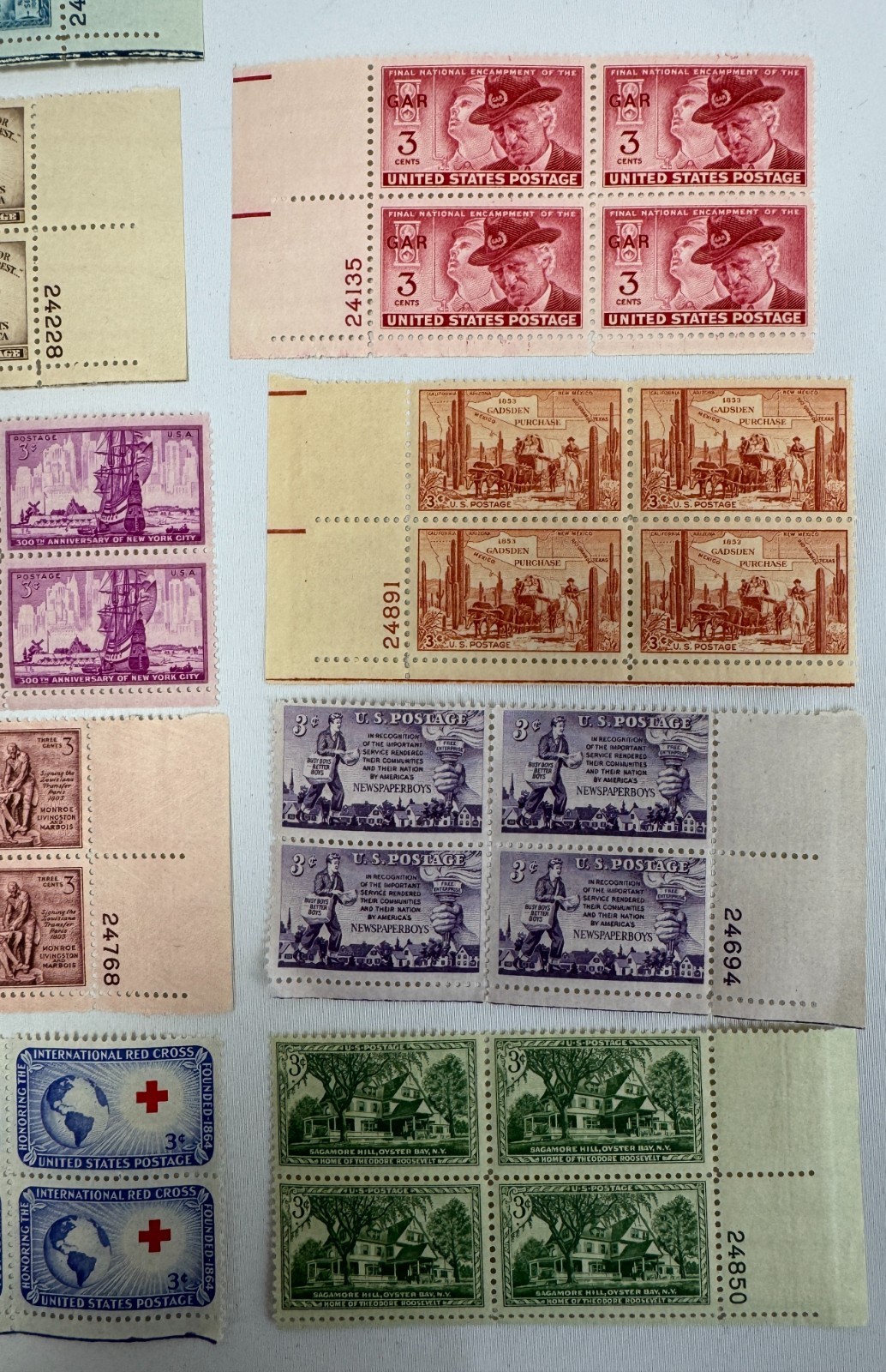 1953 US Commemorative Plate Block Collection MNH Scouts History Americana