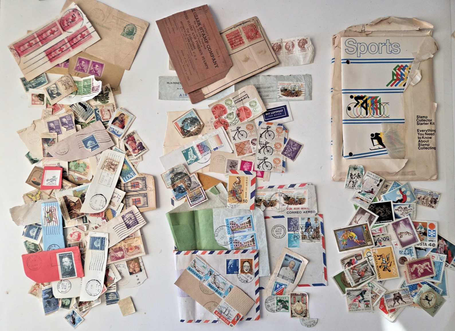 Vtg US Stamps & Foreign Loose Stamps Lot & Unused Sheets MNH 1960s Cagney Monroe