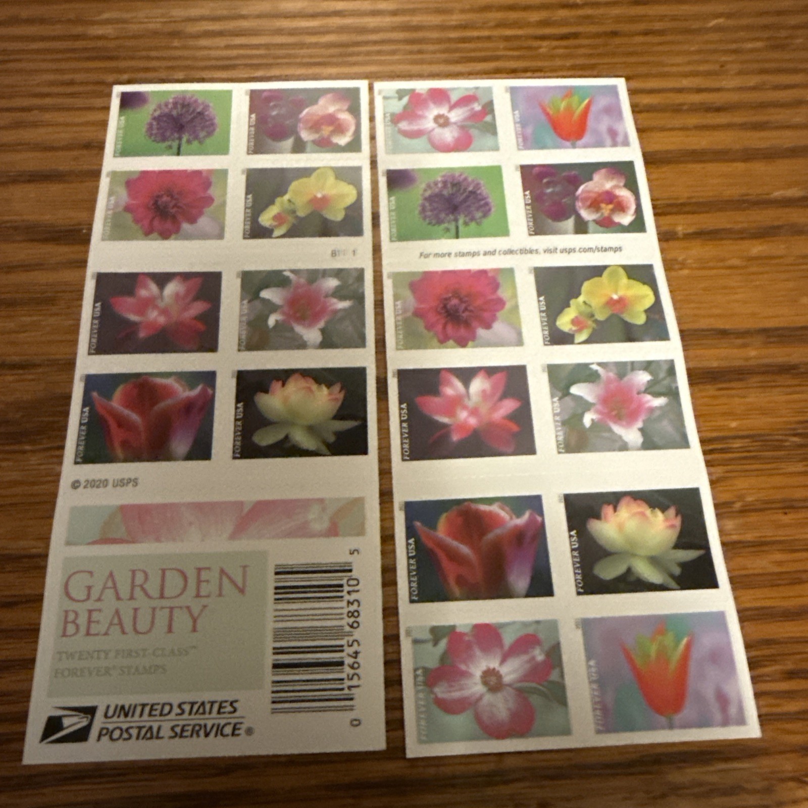 USPS FOREVER POSTAGE STAMPS-GARDEN BEAUTY-20 STAMPS-SAVE $$$-RETAIL .78 UPAY .58
