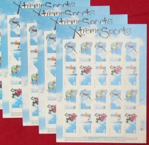 Four Sheets x 20 = 80 of XTREME SPORTS (X Games) 33¢ US Stamps. USA Sc 3321-3324