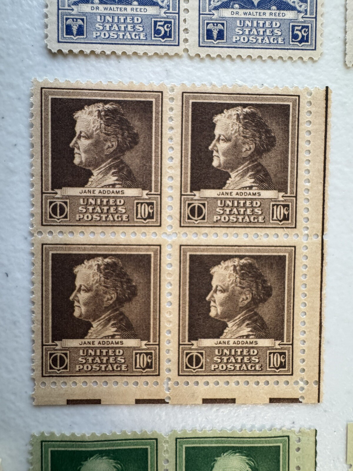 US Stamps Famous American Ser 26 MNH, 1 MH blocks of 4, 5 Plate Blocks, 1 FDC