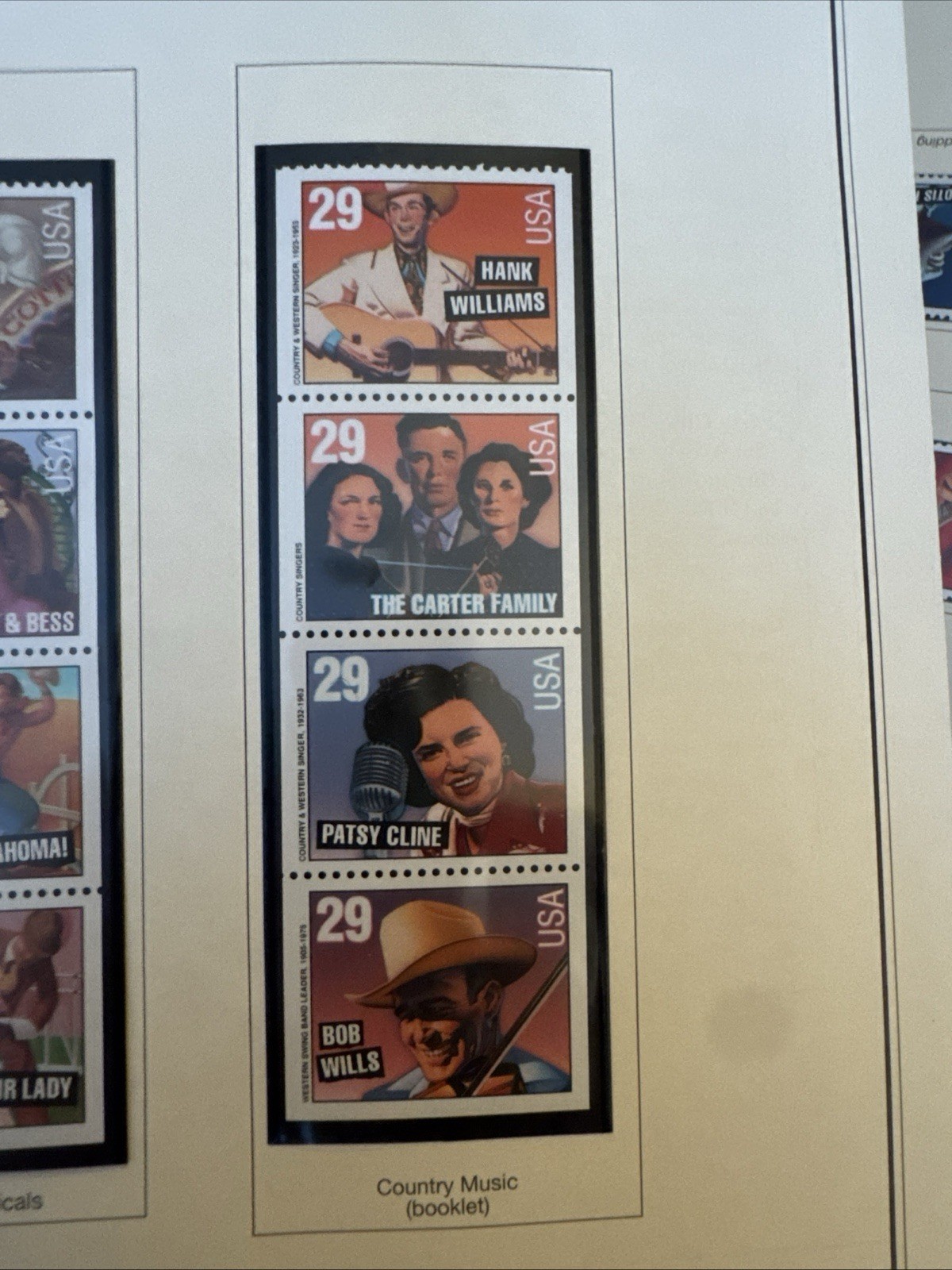Country Western Singers Set of 4, Bob Wills, Patsy Cline, Carters, Hank Williams