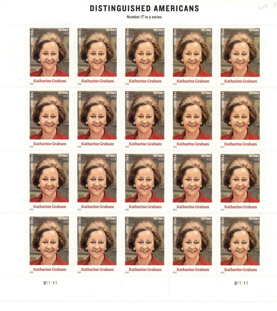 US SCOTT 5699 SHEET OF 20 KATHARINE GRAHAM STAMPS 2 OUNCE FOREVER MNH