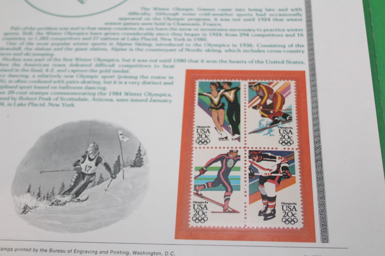 American Commemoratives Olympics 84 USPS Stamps Panel 206 January 6, 1984
