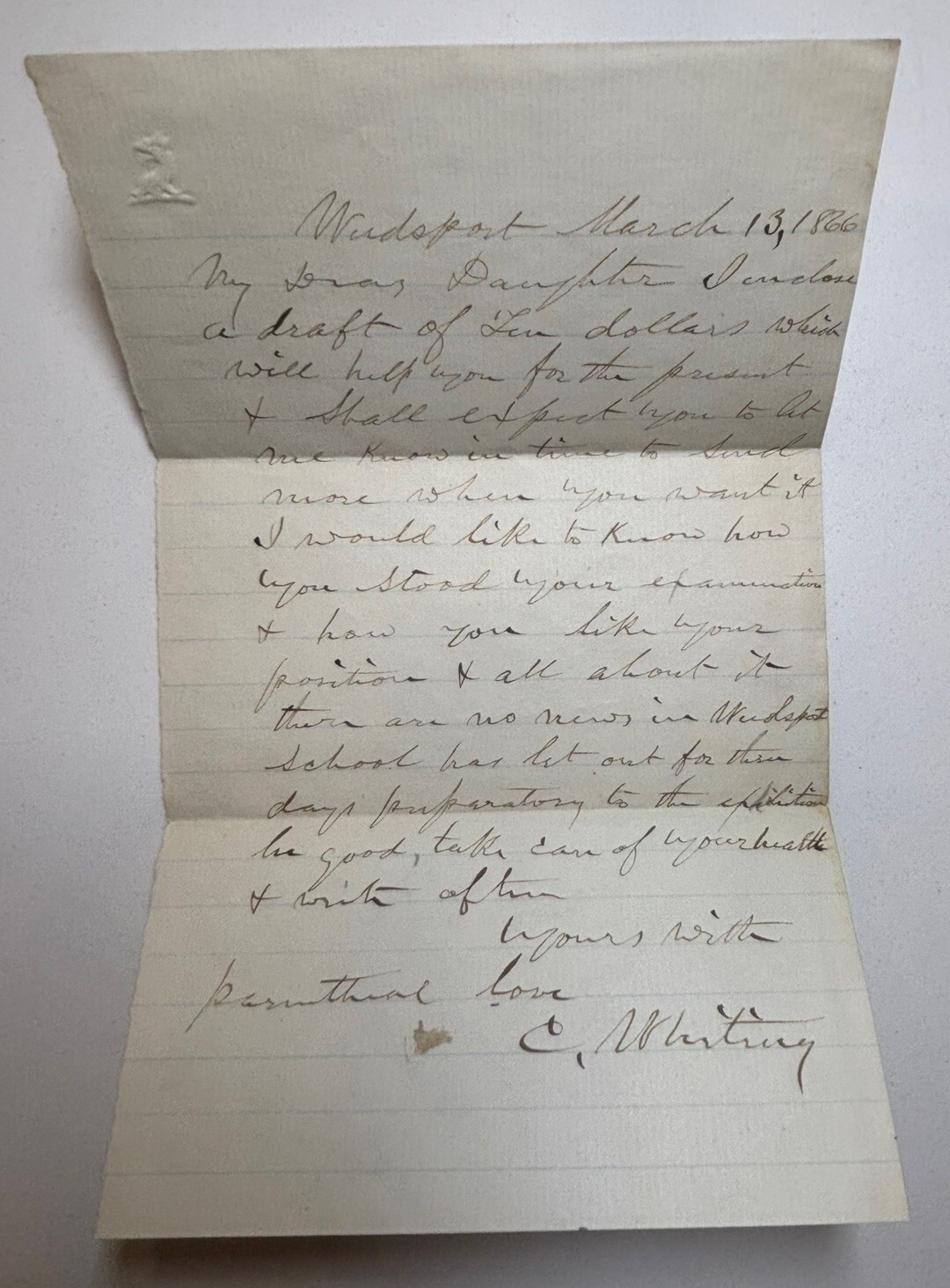 US STAMP: #64b – 1861 WASHINGTON 3 Cent – Rose Pink – On Envelope w/1866 Letter