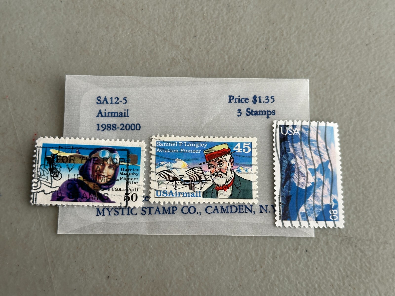 US Postage 1988-2000 Airmail Stamps Mystic Stamp Company USED