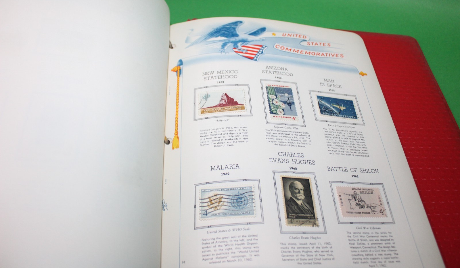 White Ace Historical Album Commemorative Stamps 1961 The Washington Press 60+ Pg