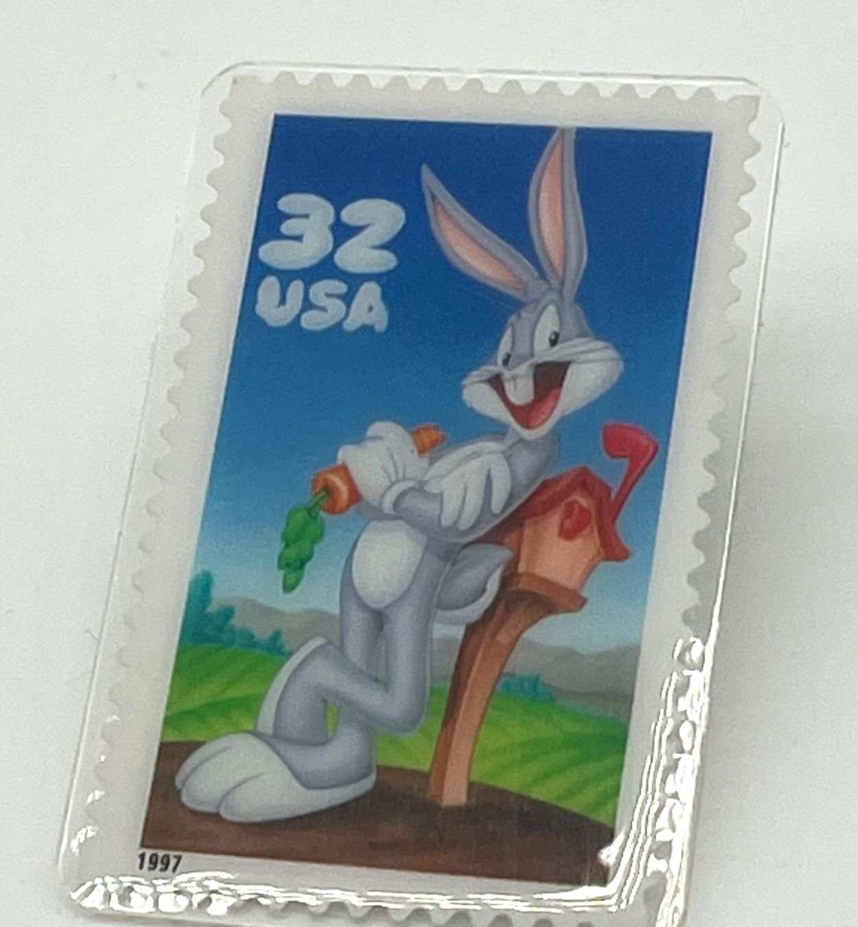 1997 Bugs Bunny US Postal Service 32 Cent USA Stamp Lapel Pin Looney Tunes