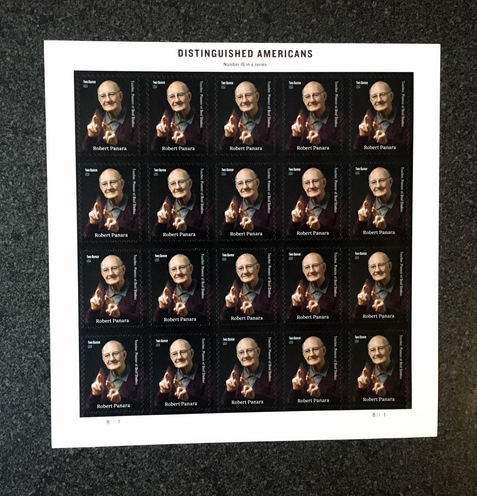 2017USA #5191 Robert Panara Sheet of 20 Mint (forever two ounce rate)