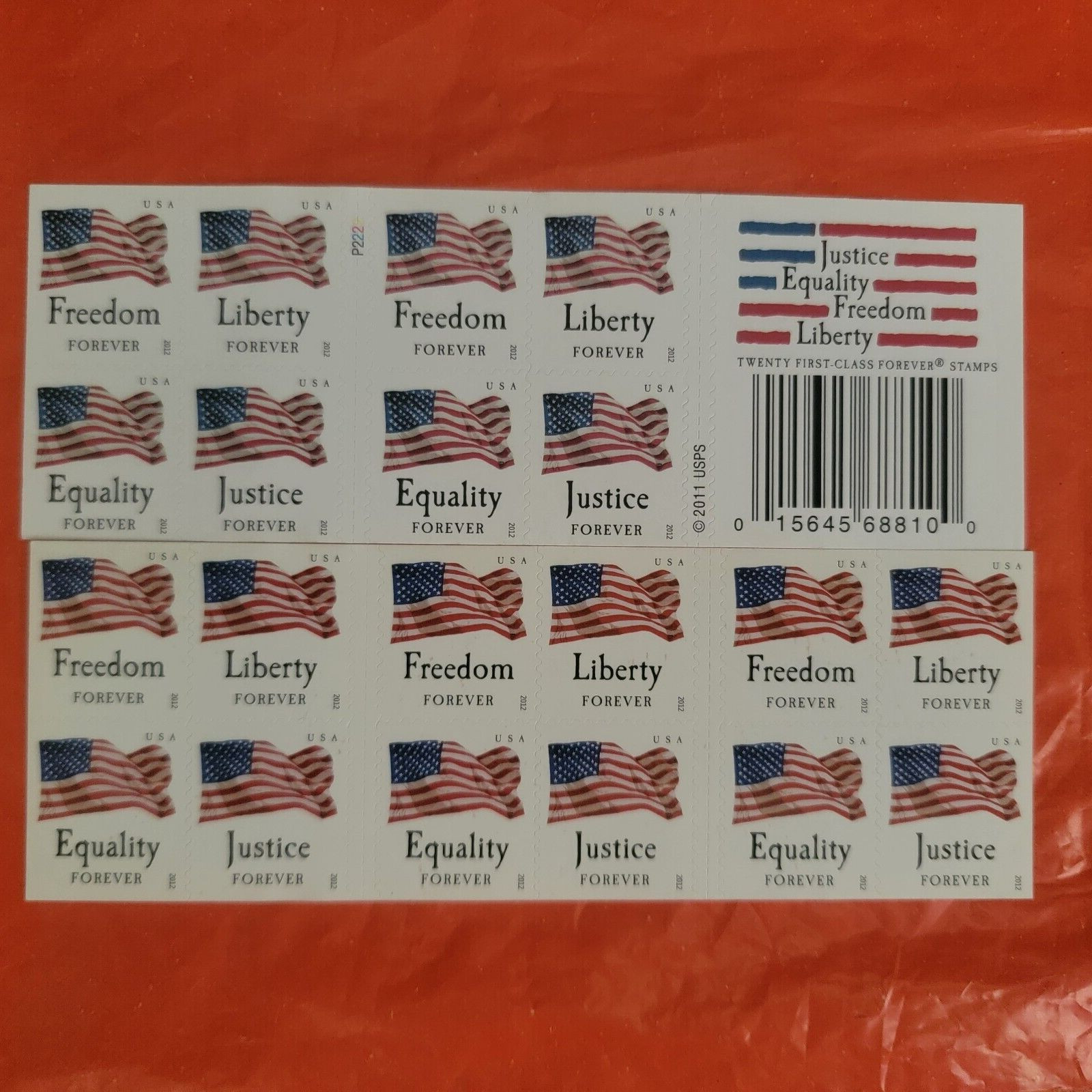 4641-4644c FOUR FLAGS Booklet Pane of 20 US Forever Stamps MNH
