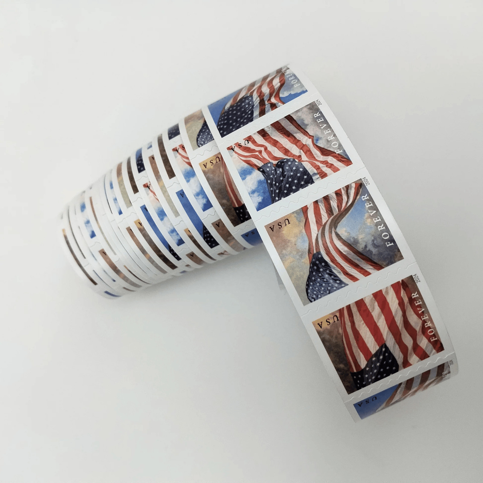 2024 USPS FOREVER RATE FLAGS STAMPS Scott #5871-74 (MNH) -100 PCS ROLL