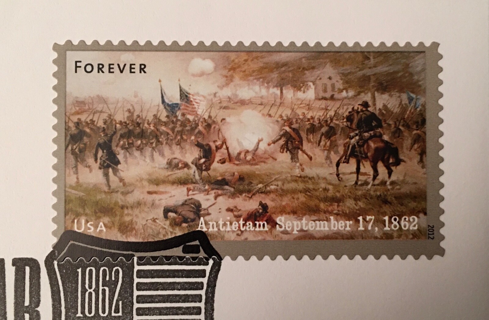 2 Civil War 1862 Commemorative Stamps: Antietam & New Orleans