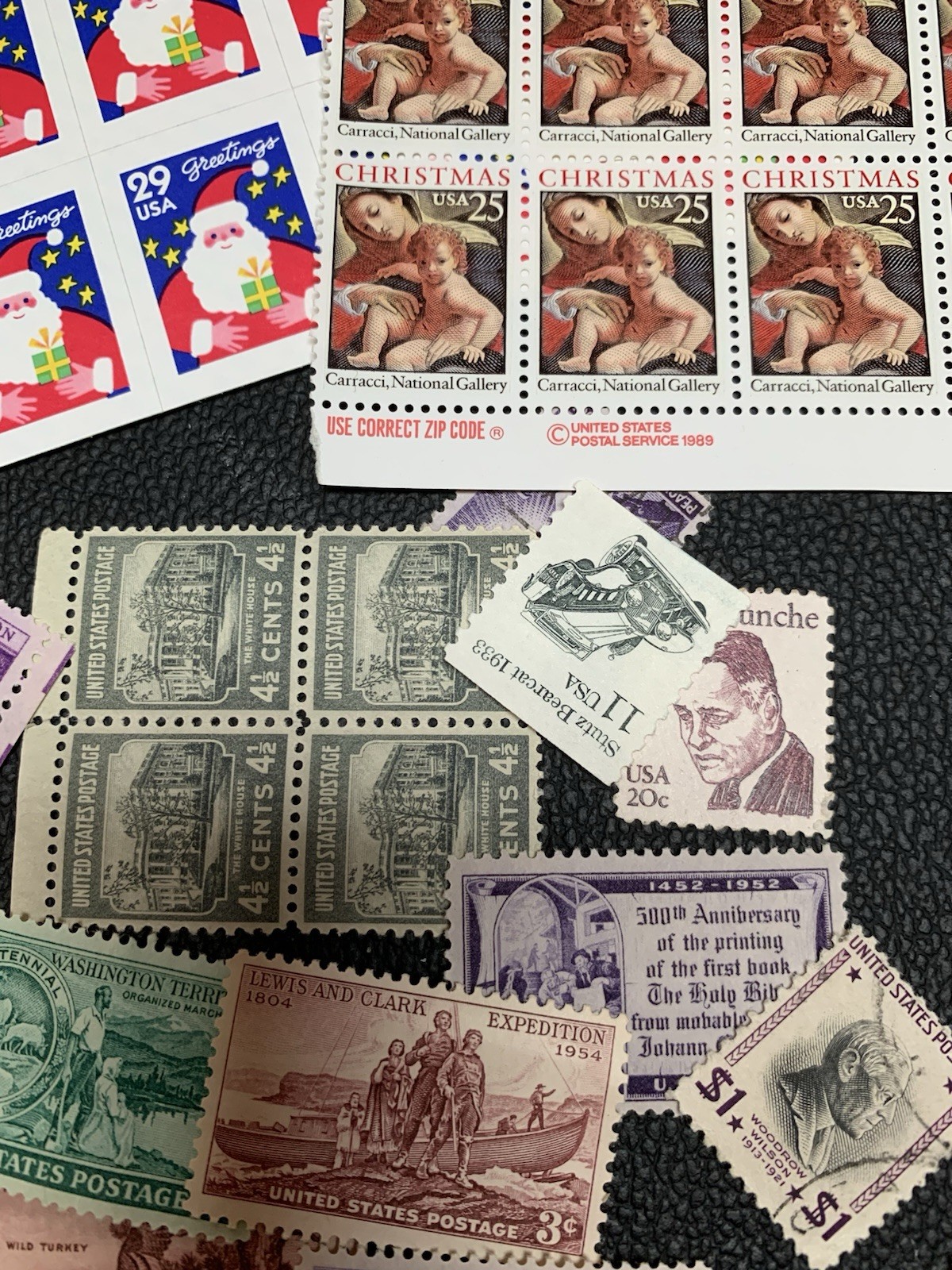 Lot of VTG Unused US Stamps, $19.50 Face Value, 3¢, 4.5¢, 5¢, 20¢, 22¢, 25¢, 29¢