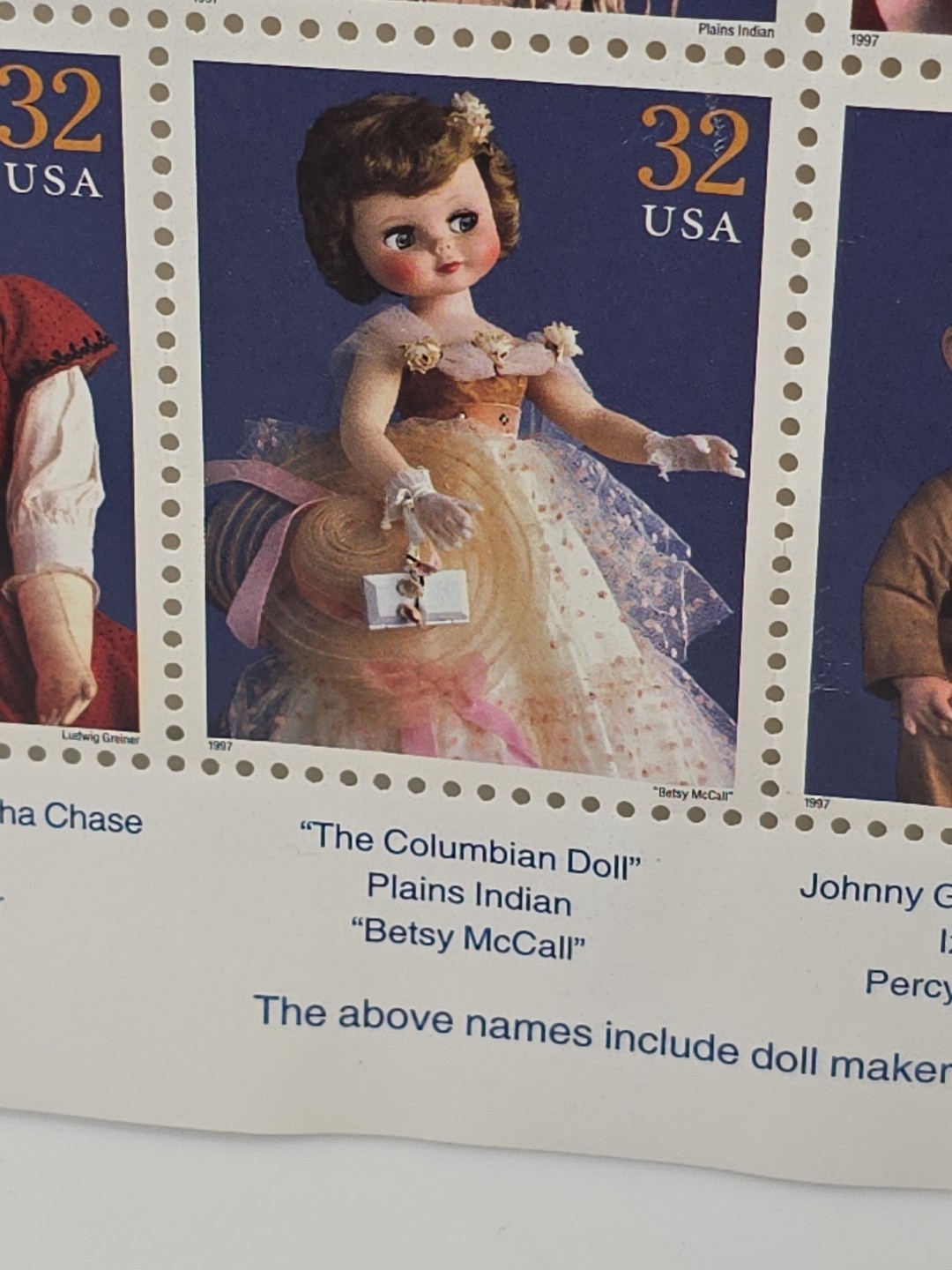 15 U.S. Postage Stamps CLASSIC AMERICAN DOLLS 1996 set Unused