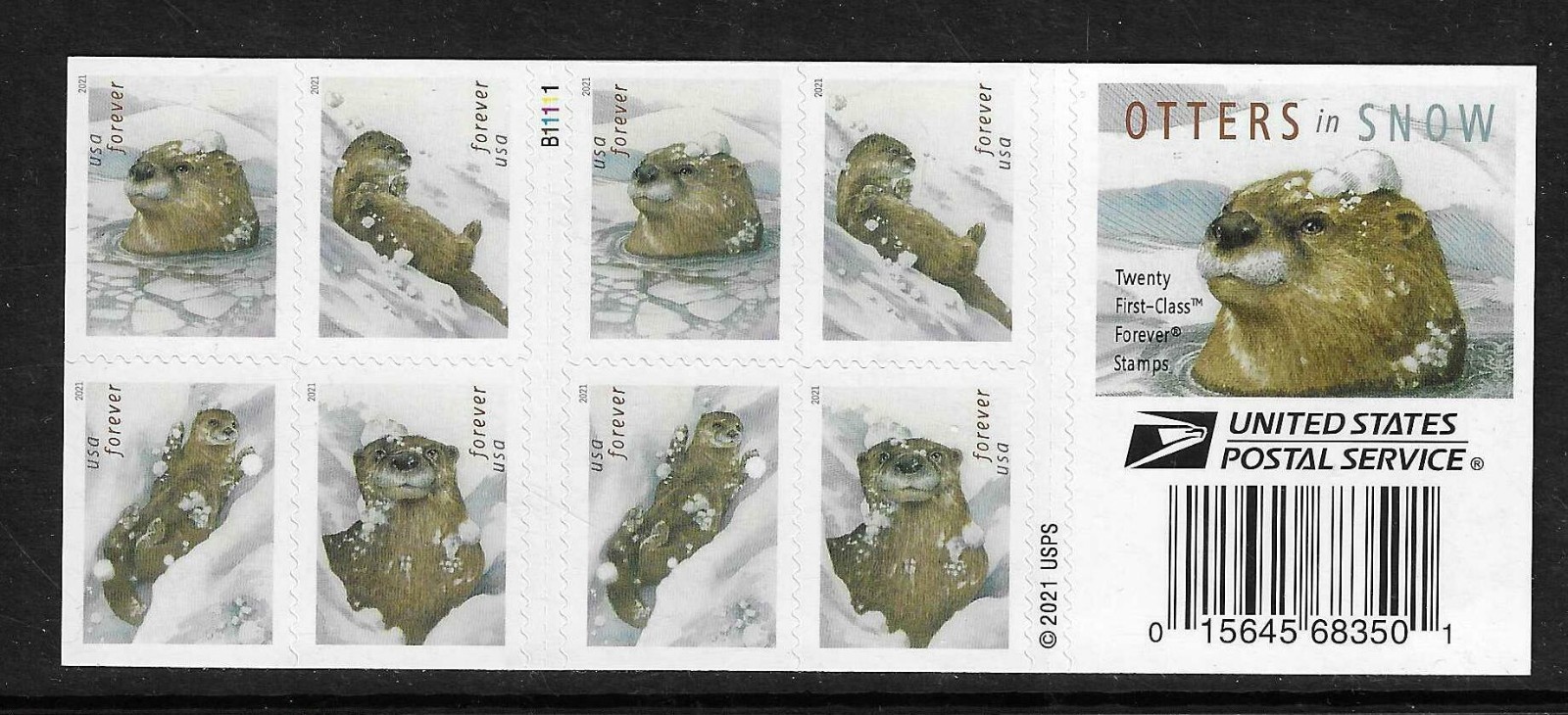 USA SC # 5551b Otters In Snow / Complete . MNH