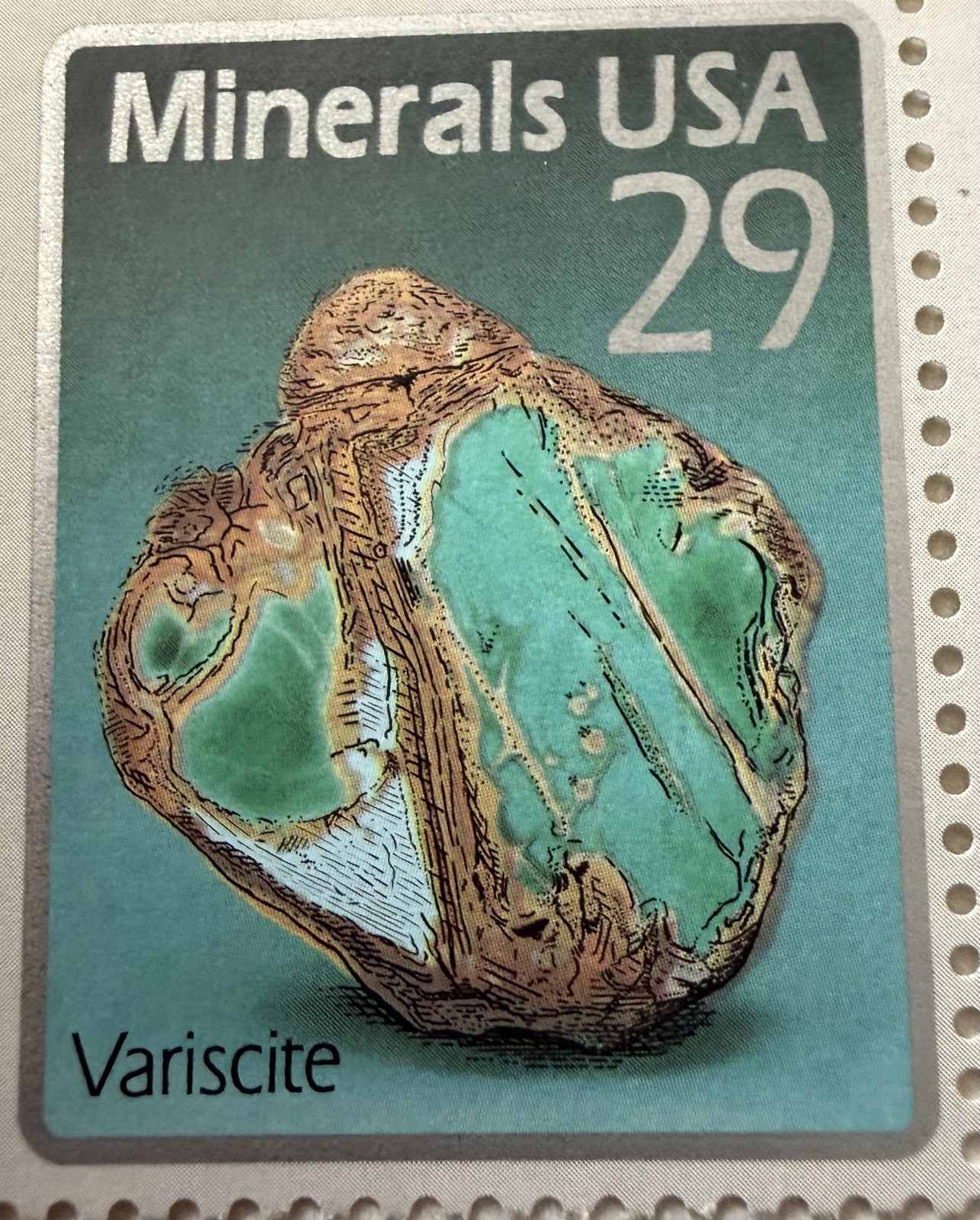 USPS A Lot of 20 Minerals USA $.29 Stamps 1991 Mint Never Hinged