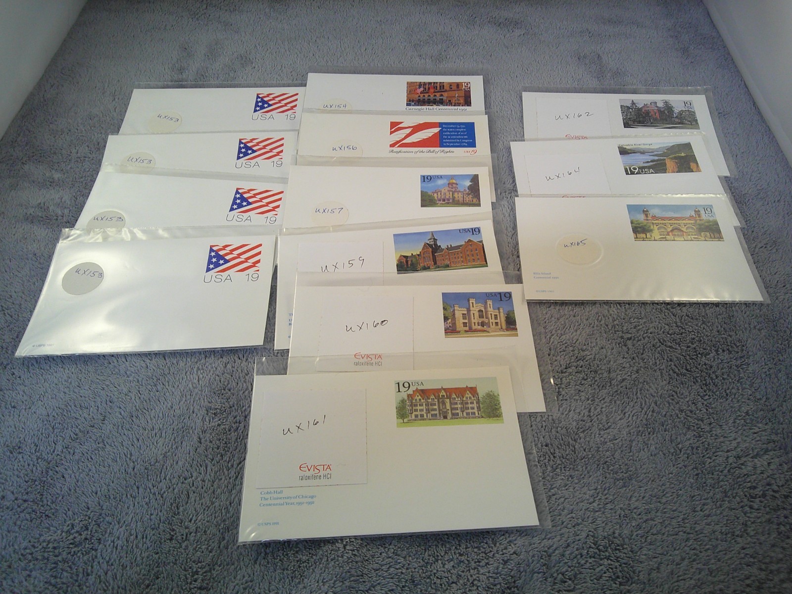 U.S. 19 CENT POSTAGE POSTCARDS – Lot of 13 Unused
