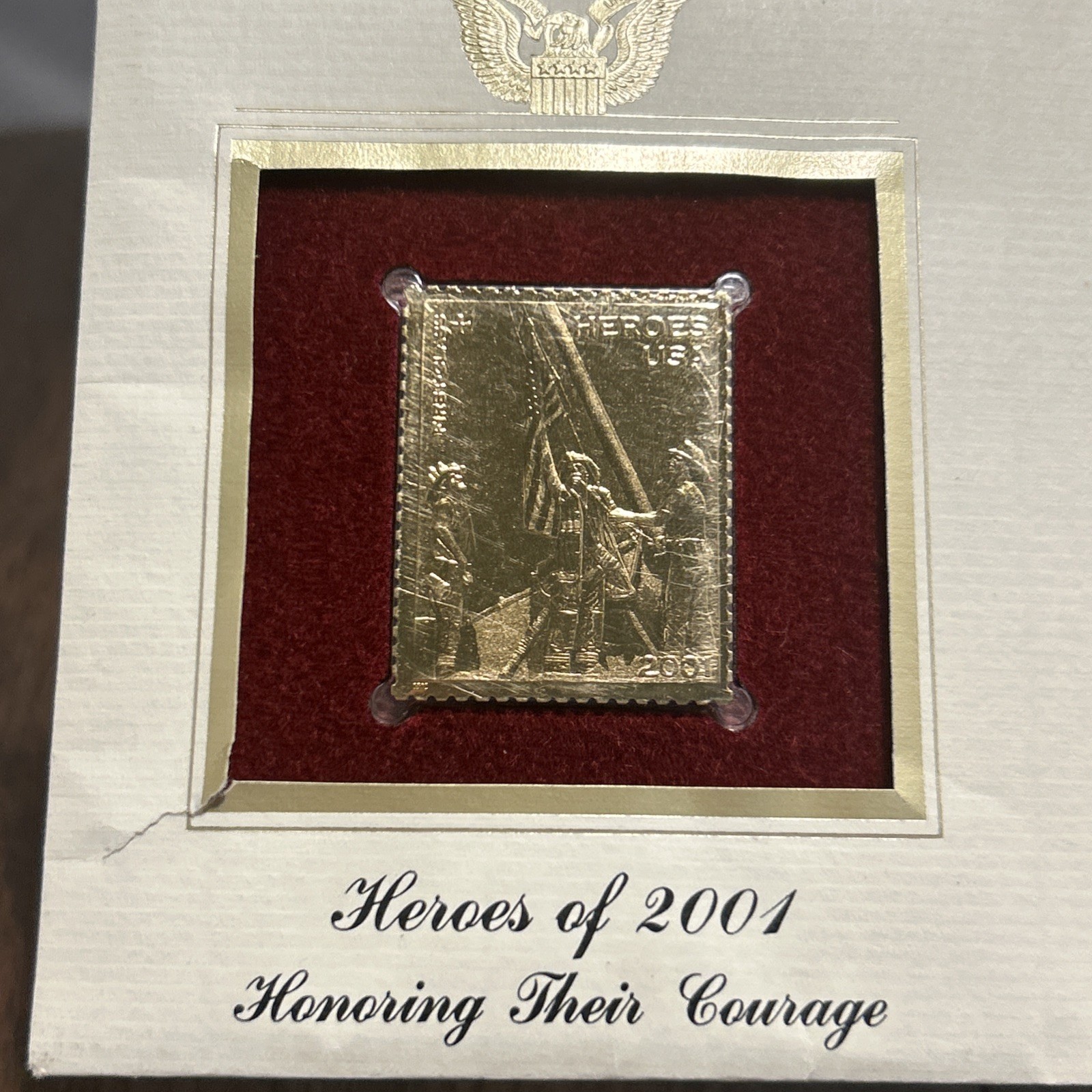 First Day Of Issue Jun 7 2002 New York NY 22kt Gold Replica Heroes Of 2001