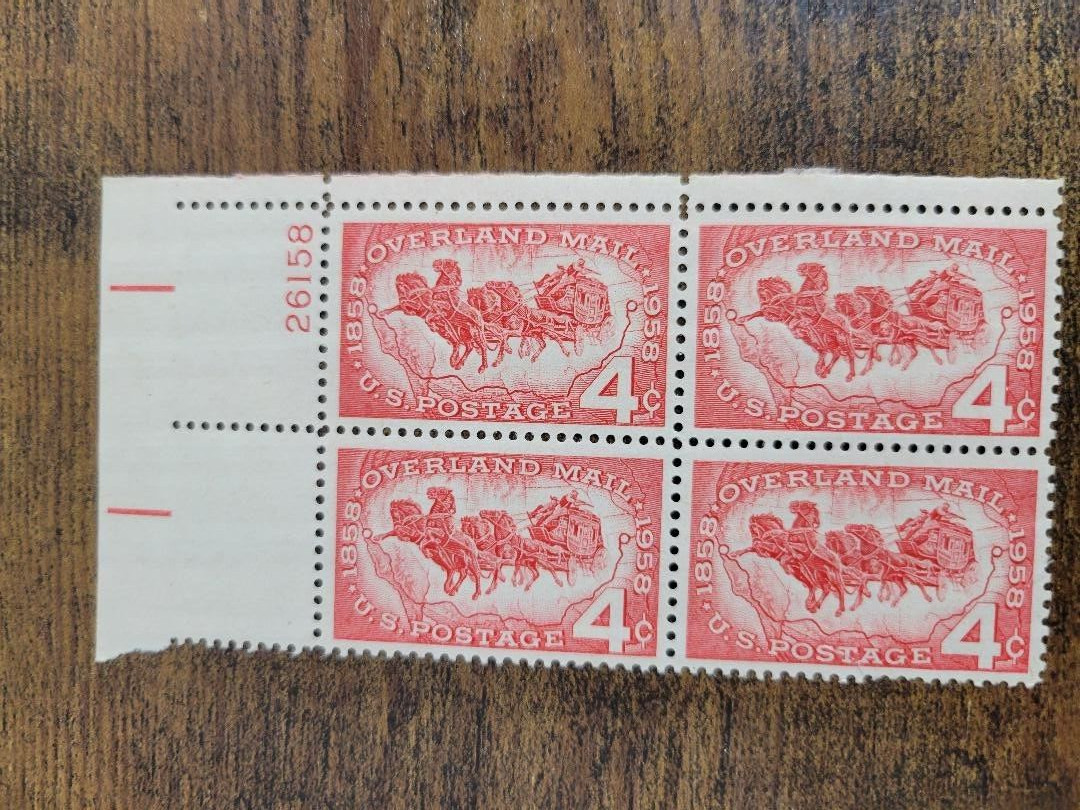 USPS Overland Mail 1858-1958 4 Cent Stamps