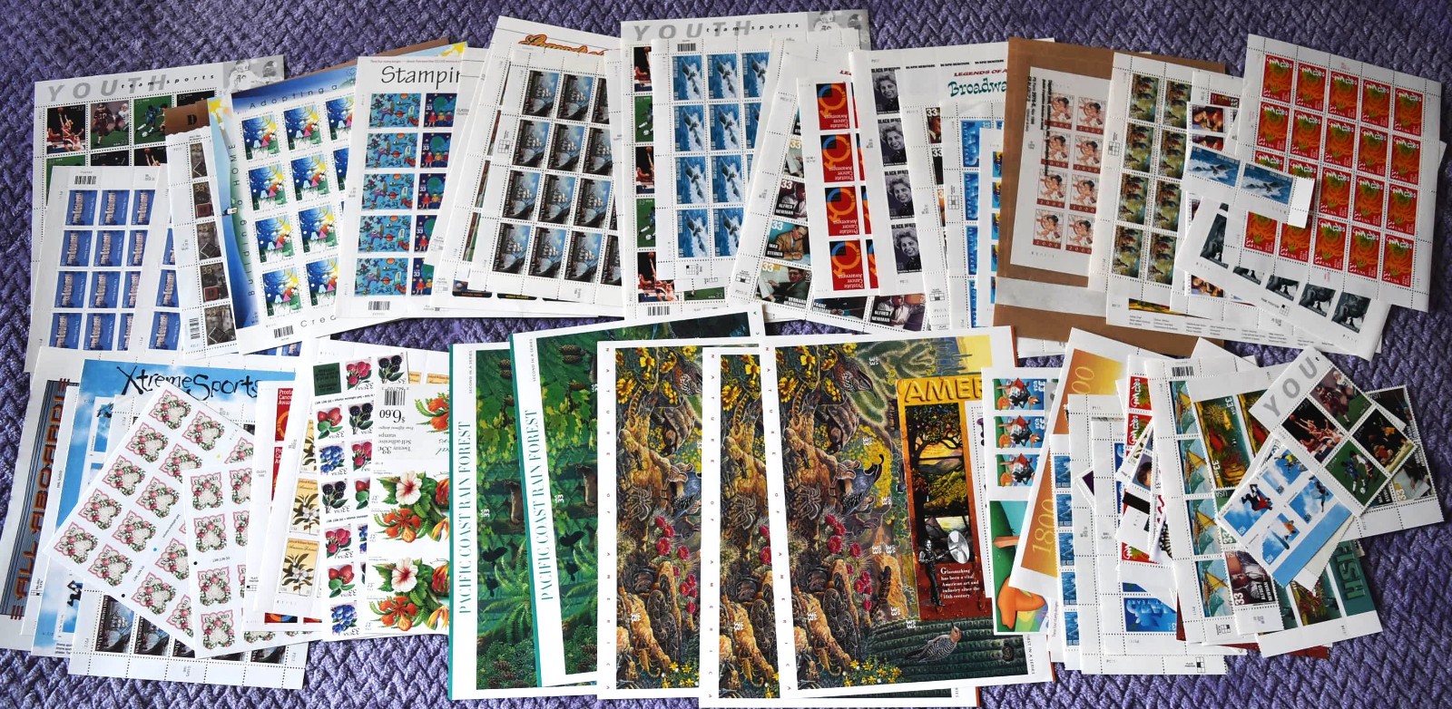 US Mint Never Hinged with Original Gum Stamp Collection FV $4417 22-45 Cents