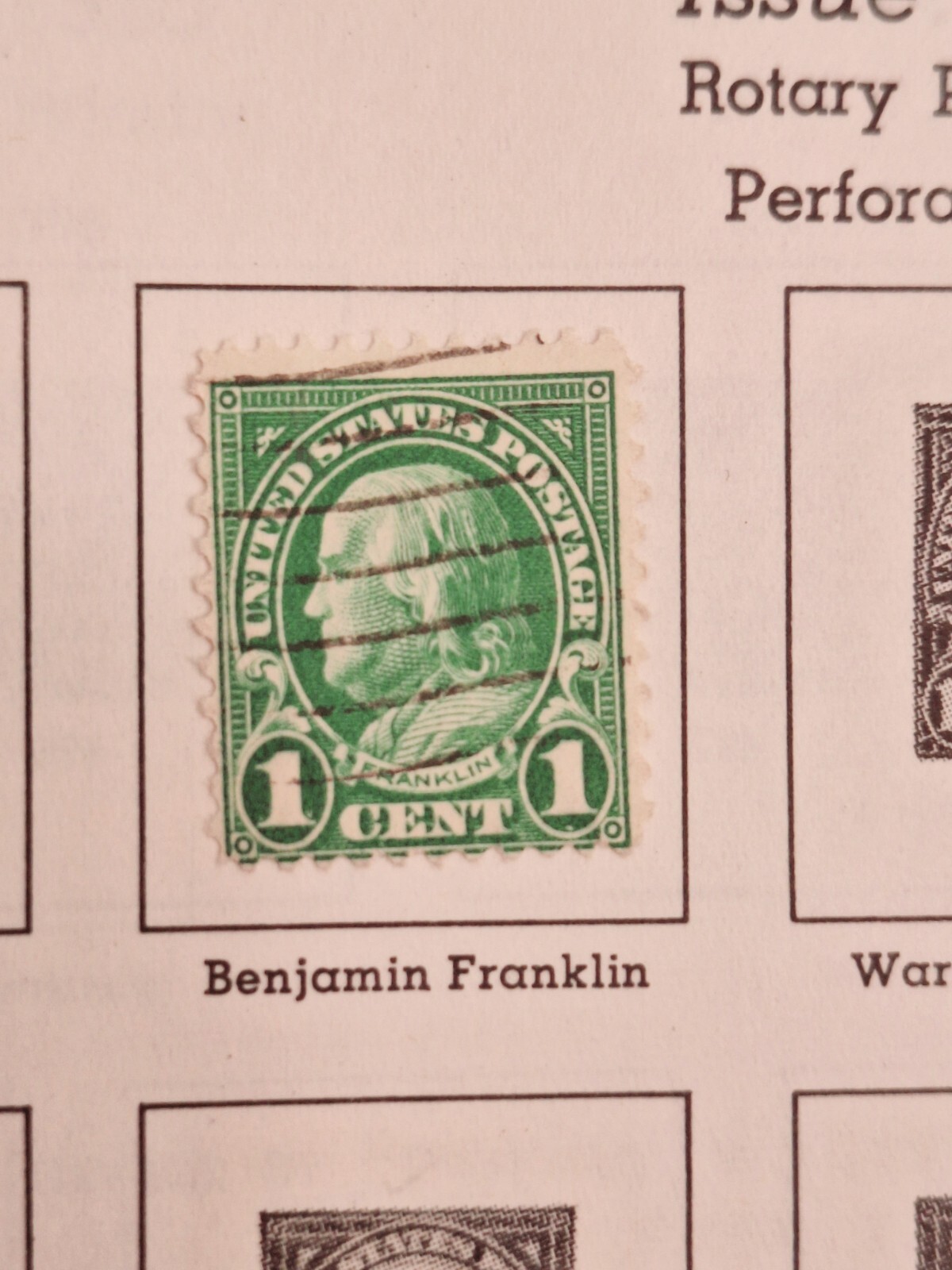 Authentic Very Rare 1 Cent Benjamin Franklin Stamp Great Condition!