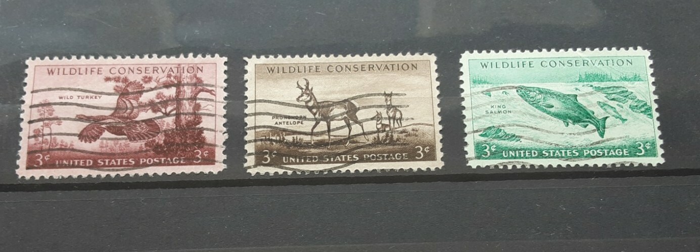 USA 1956 – Wild Life Conservation set of 3 used stamps SG1079-81