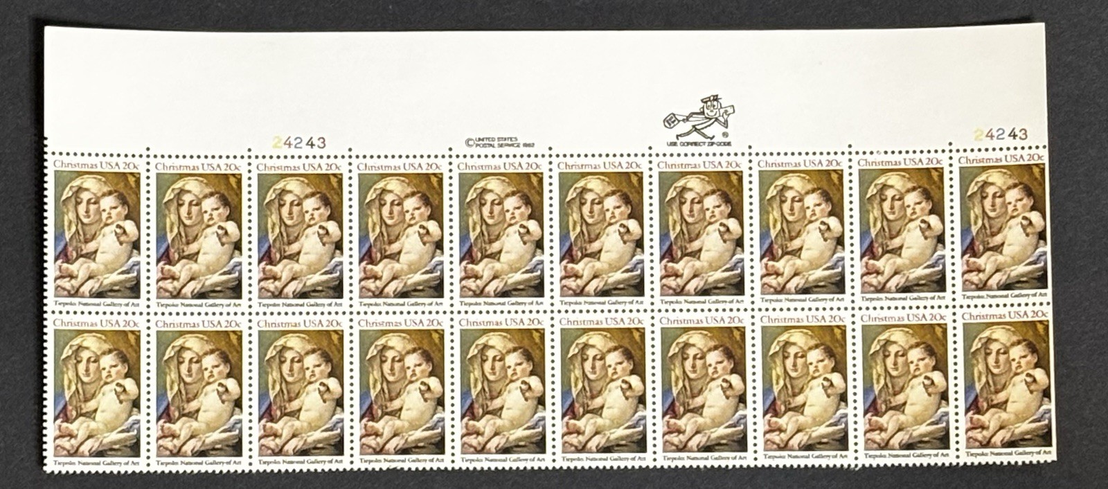 20 Christmas Madonna & Child Tiepolo 20¢ US Stamps Postage Mint NH